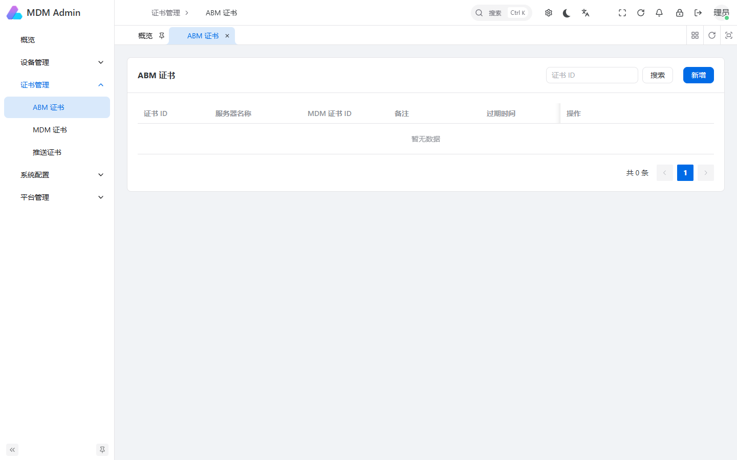 新版 ABM 证书列表